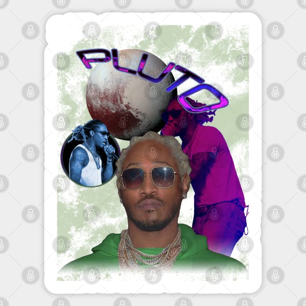 Future Pluto Vintage Bootleg Rap Sticker by WalkDesigns